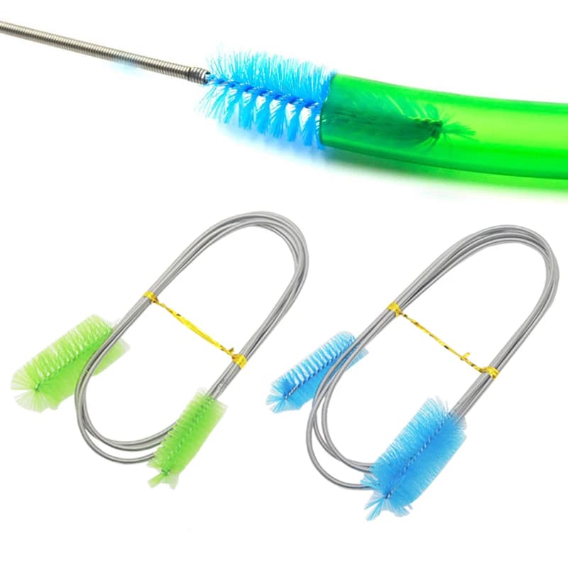Brosse de nettoyage d’aquarium pour pompe à filtre à eau, tuyau de lys, tuyau d’air, brosse d’aquarium en acier inoxydable, accessoires de pompe à eau
