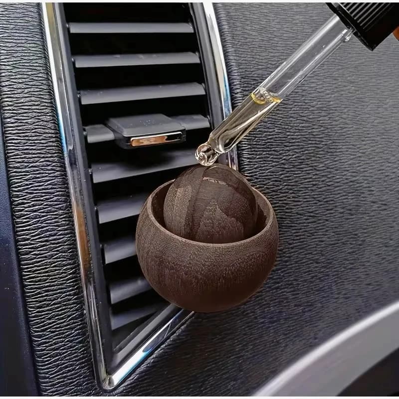 Diffuseurs d’huiles essentielles en bois pour voiture - Design sphérique, diffuseur de parfum pour chambre, maison, voiture, diffusion de parfum naturel