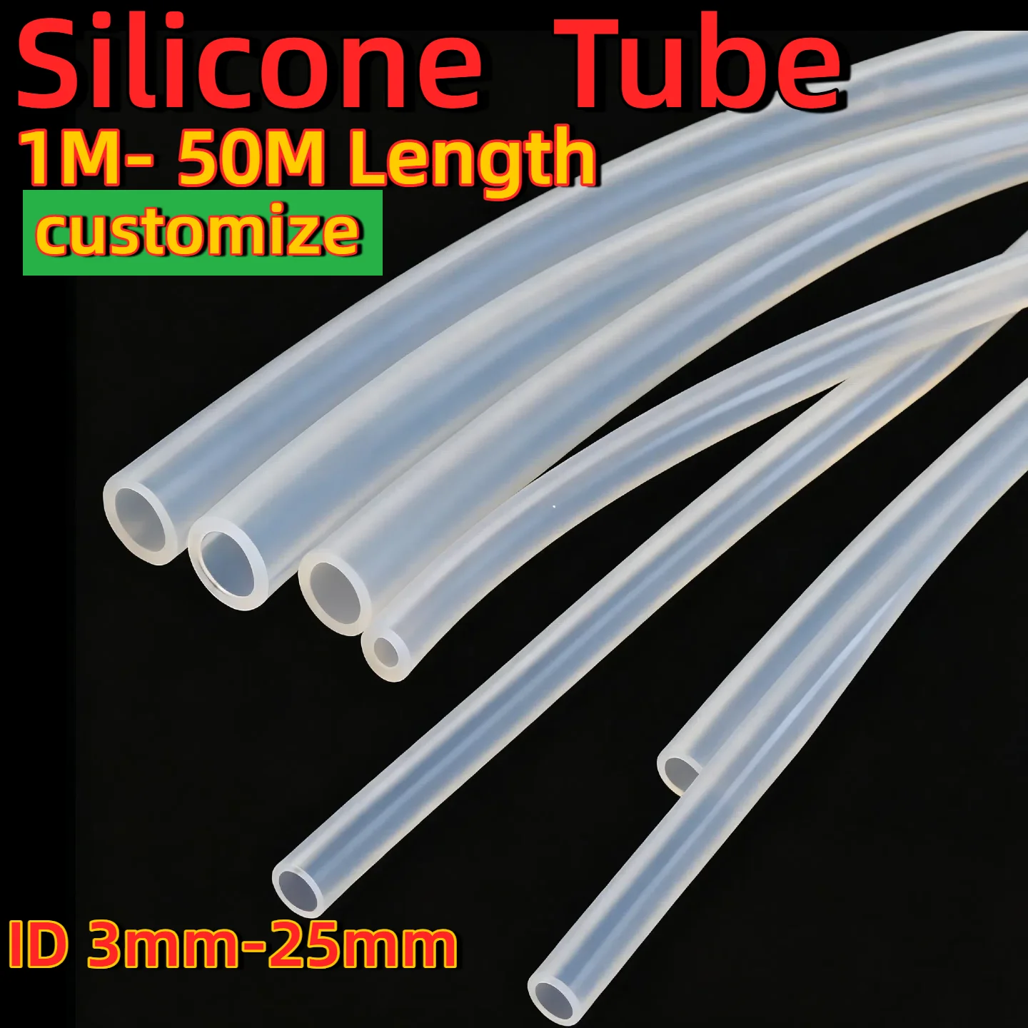 Tuyau flexible en caoutchouc silicone sur mesure de qualité alimentaire pour pompe péristaltique d’aquarium, diamètre extérieur 2mm-30mm