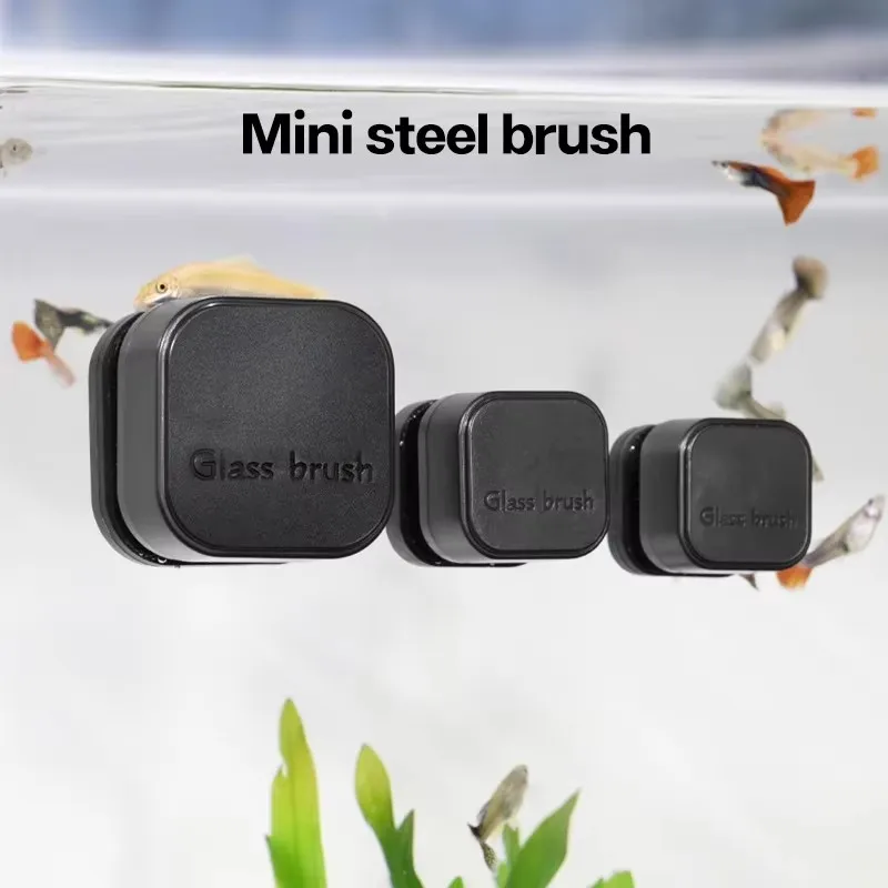 Mini brosse magnétique carrée, nettoyage magnétique puissant, nettoyage d’aquarium, élimination des algues, petit aquarium